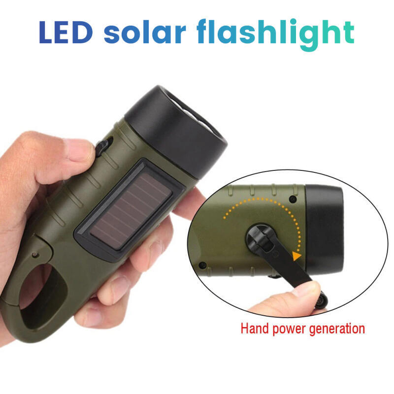 Fishing Boat Navigation Light - Handkurbel-Solar-Taschenlampe mit LED, wiederaufladbar, für Überlebensausrüstung,